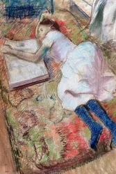 Lecteur allongé, vers 1889
